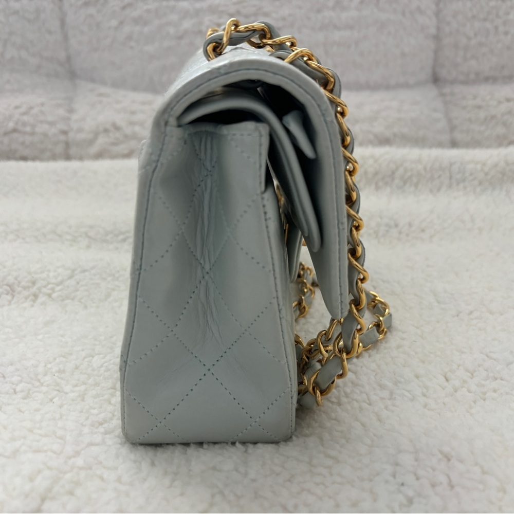 Chanel Classic Flap Lambskin Baby Blue 24K GHW - Picture 5 of 14